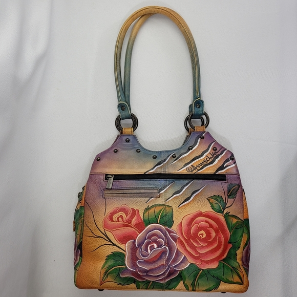 Anuschka Tiger And Rose Genuine Leather Purse - Picture 3 of 16